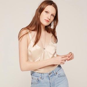 Reformation Lucy silk low back top